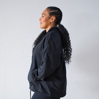 THICK THIGHS SAVE LIVES Embroidered Full Length Hoodie