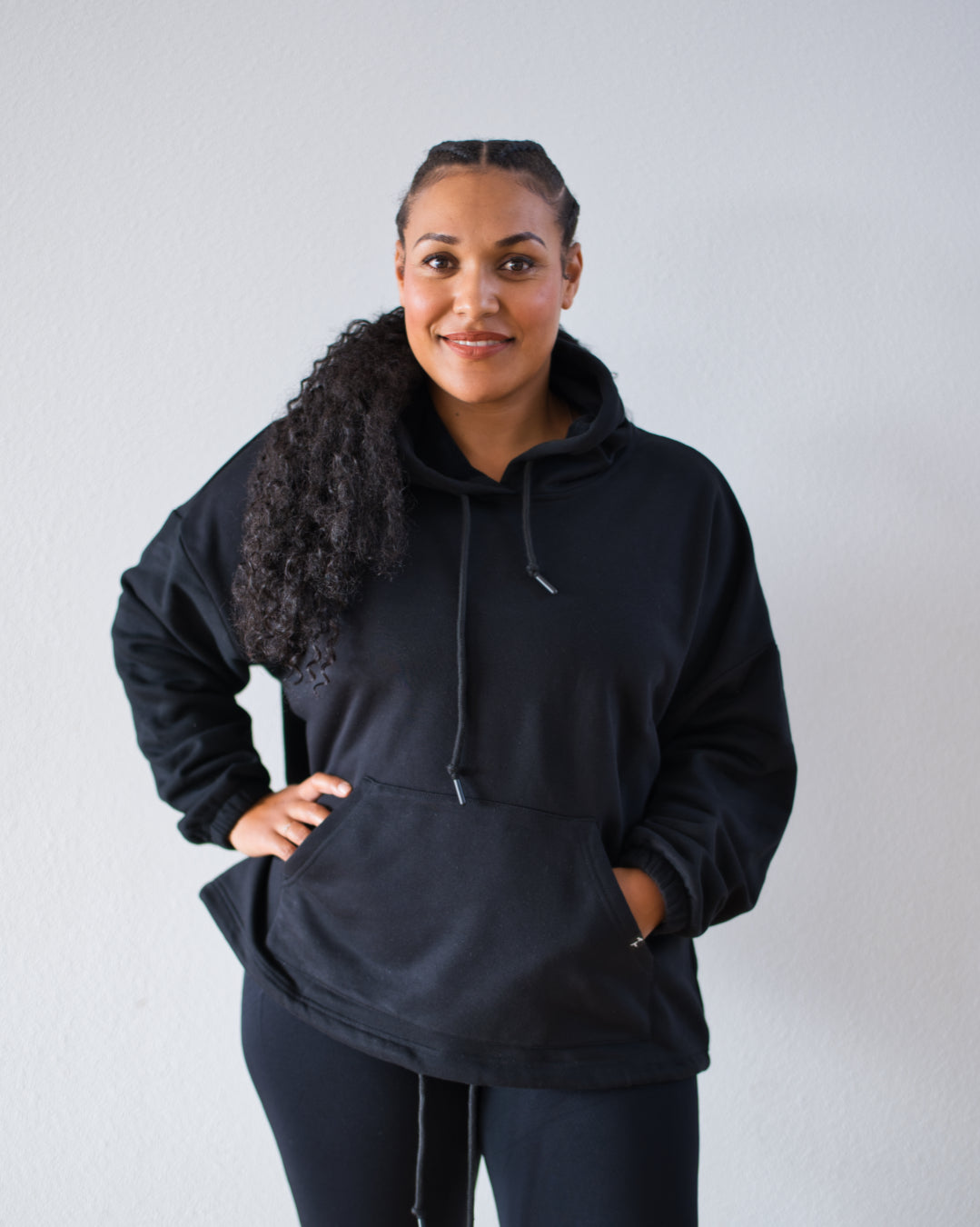 THICK THIGHS SAVE LIVES Embroidered Full Length Hoodie