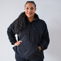 THICK THIGHS SAVE LIVES Embroidered Full Length Hoodie