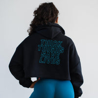 THICK THIGHS SAVE LIVES Crop Hoodie