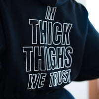 In Thick Thighs We Trust Crop Hoodie