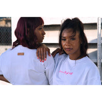 LOVE THIGH SELF Loose Fit Crop T-Shirt, White