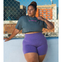 LOVE THIGH SELF Loose Fit Crop T-Shirt, Heather Grey