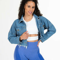 Signature Thick Athletics Crop Denim Jacket