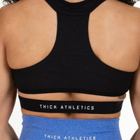 Front Cross Over Black Sports Bra – Medium Support