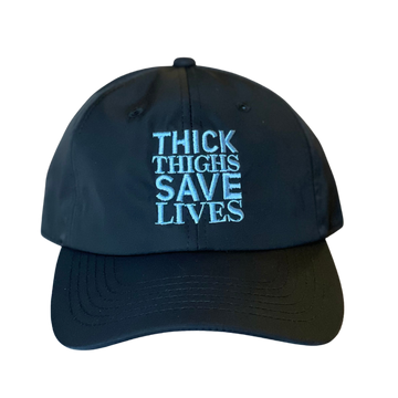 Thick Thighs Save Lives Nylon Dad Cap - Black/Blue