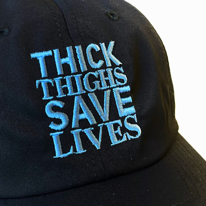 Thick Thighs Save Lives Nylon Dad Cap - Black/Blue