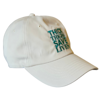 Thick Thighs Save Lives Nylon Dad Cap - Cream/ Teal