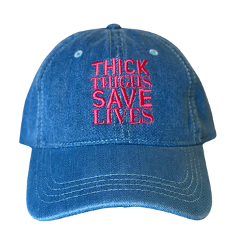 Thick Thighs Save Lives - Denim/Pink