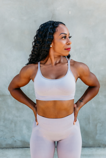 Lilac Grey Contour Seamless Sports Bra