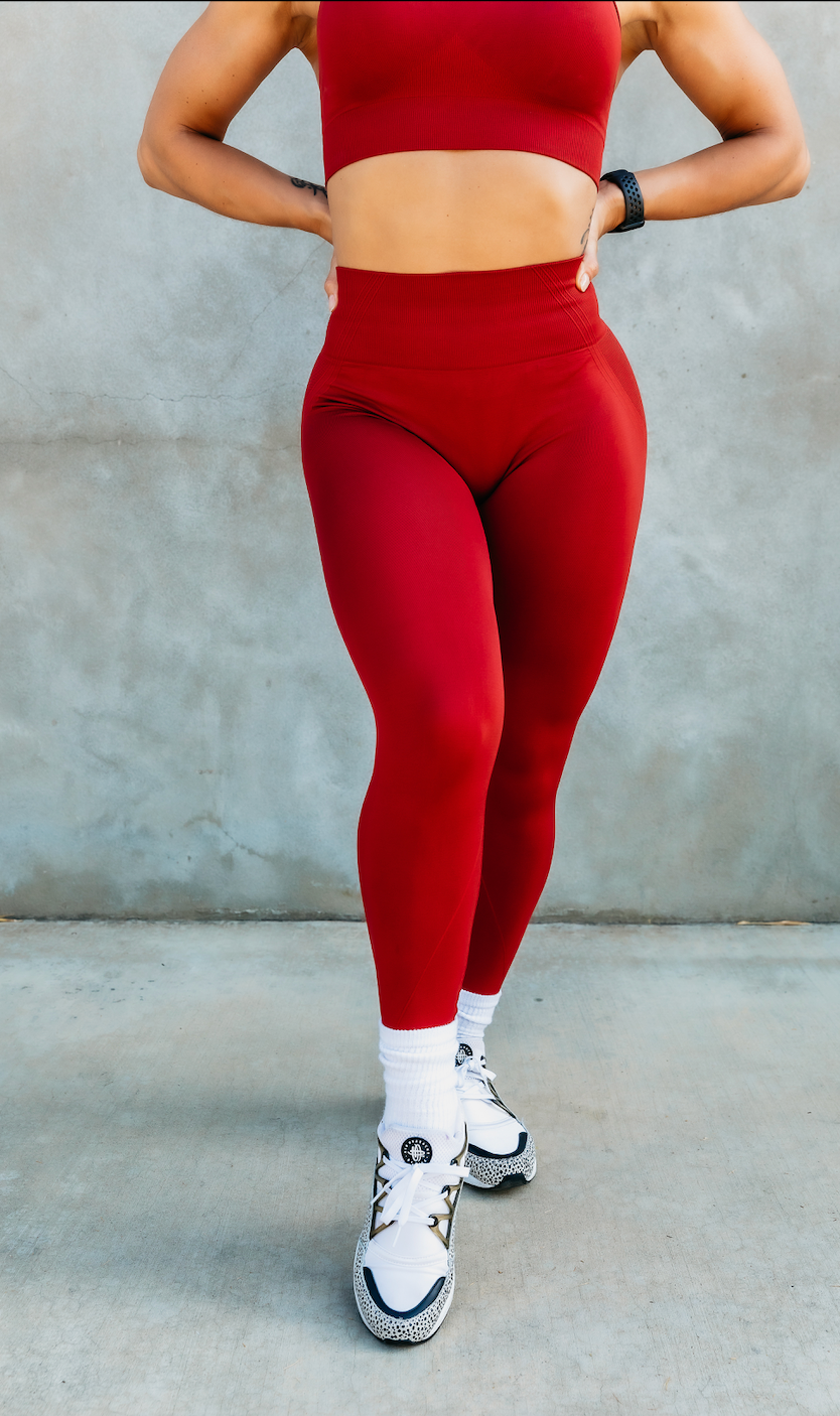 Pinot Red Contour Seamless Leggings