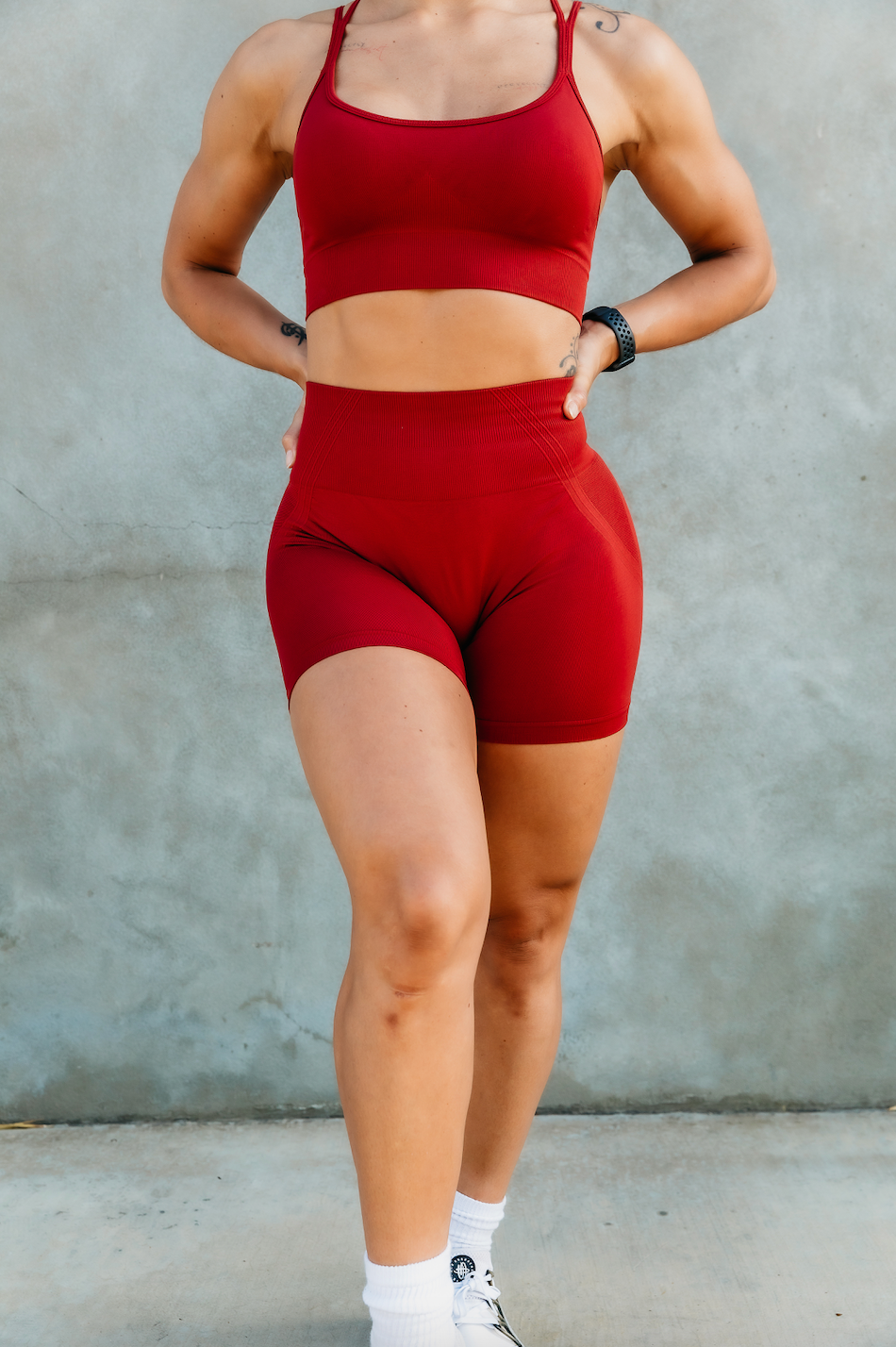 Pinot Red Contour Seamless Shorts