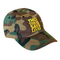 Thick Thighs Save Lives Dad Cap - Camo/Yellow