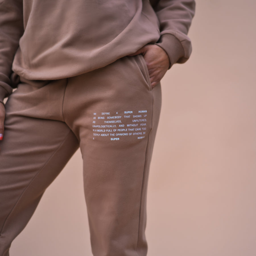 SUPERHUMAN Luxe Fleece Jogger- Latte