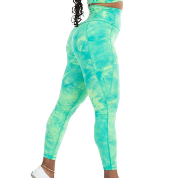 On-The-Move Crystal Neon Green Pocket Leggings