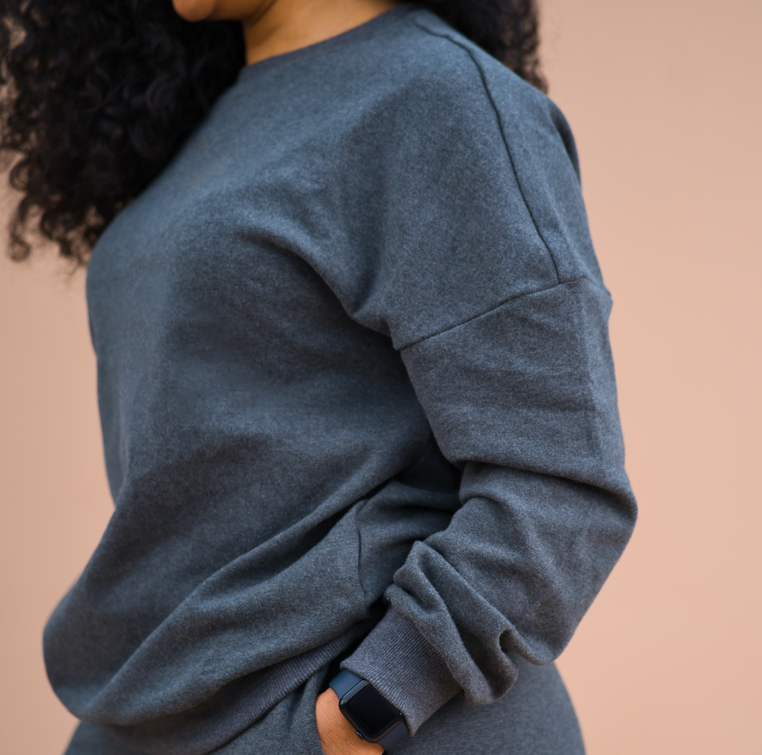 SUPERHUMAN Luxe Fleece Pullover-Charcoal