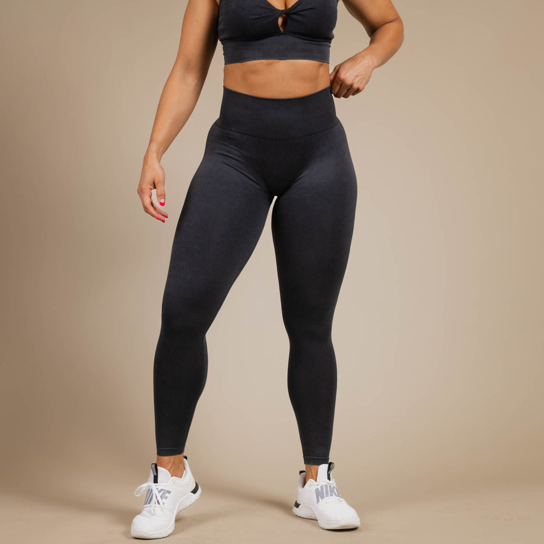 Forest Green Structured Contour Ribbed Leggings