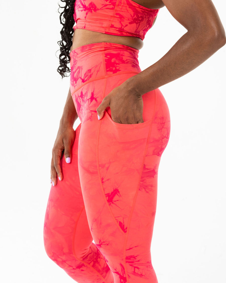 On-The-Move Chili Vein Red Pocket Leggings *FINAL SALE*