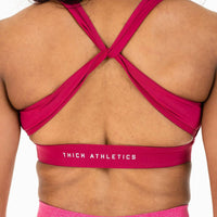 Interlock Twist Pink Sports Bra – Medium Support