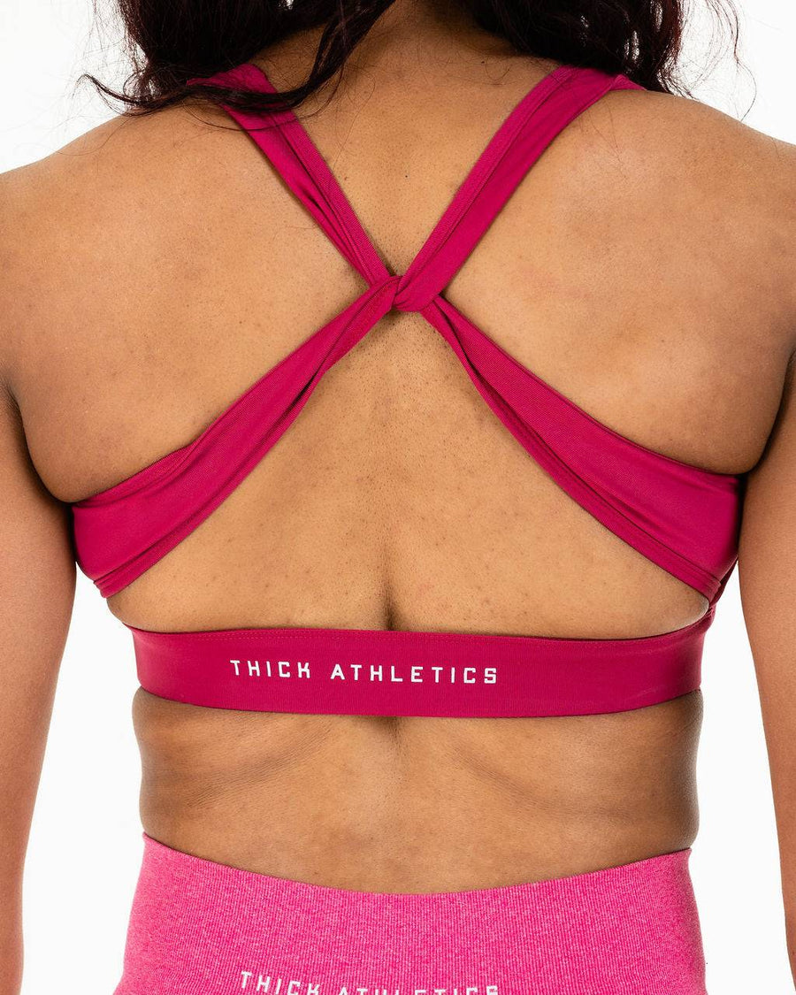 Interlock Twist Pink Sports Bra – Medium Support