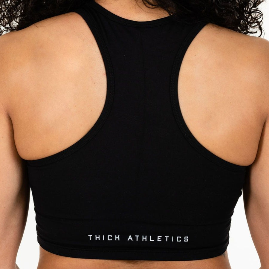 Cut Out Racerback Black Sports Top - Light Support